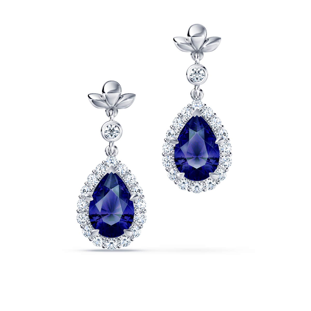 Original Angel Royal Tanzanite and Diamond Earrings