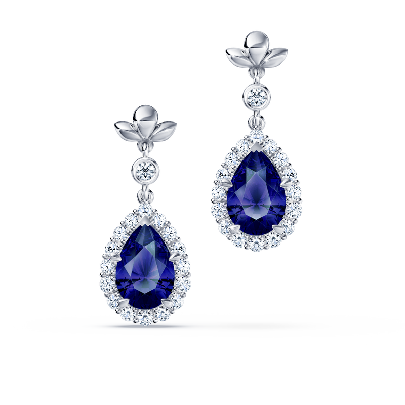 Original Angel Royal Tanzanite and Diamond Earrings