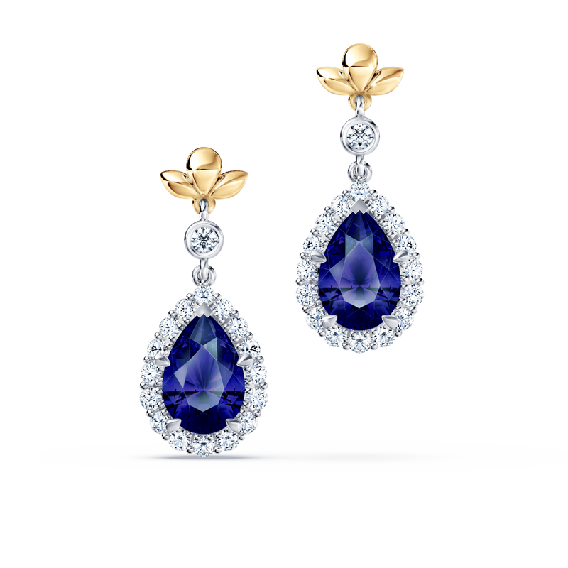 Original Angel Royal Tanzanite and Diamond Earrings