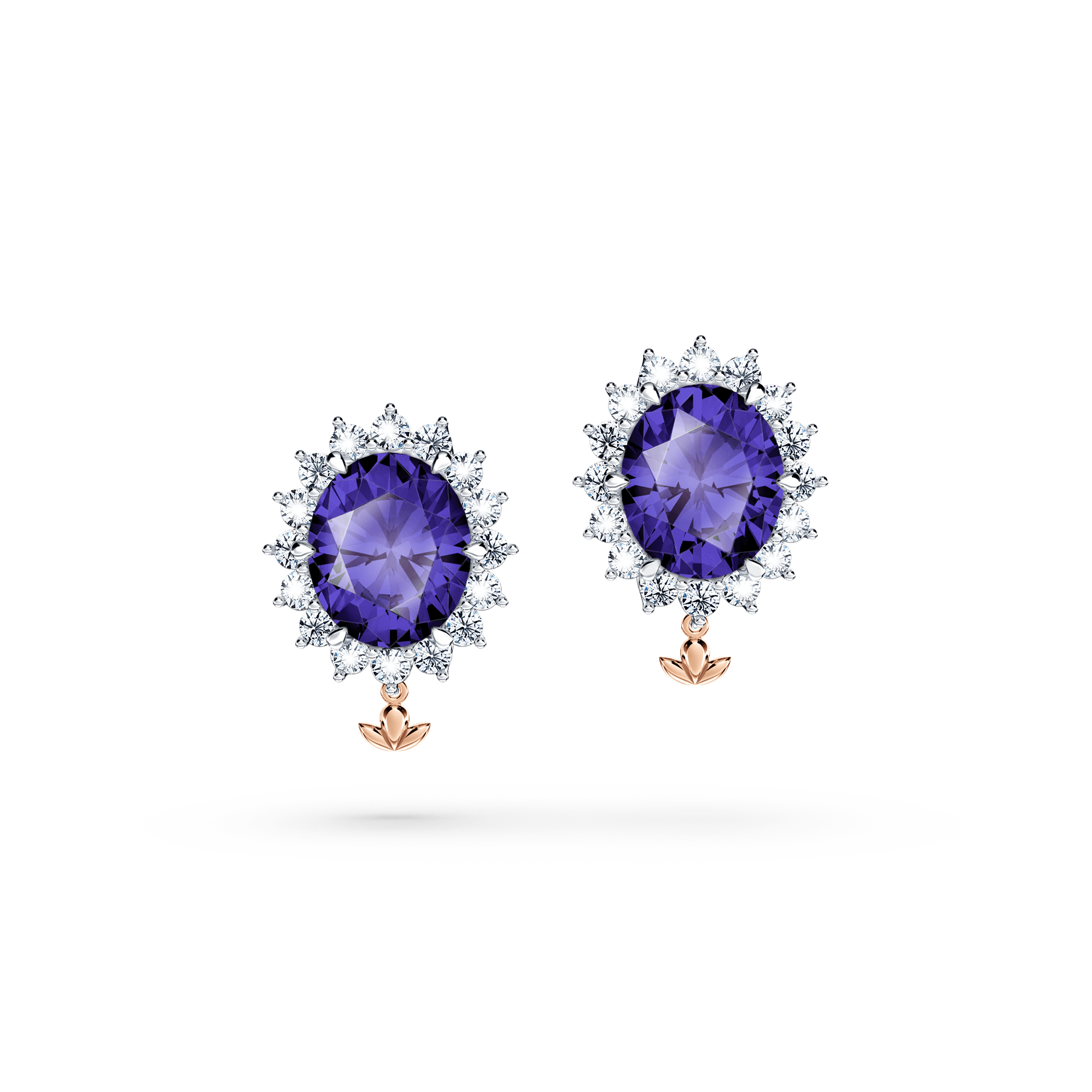 Protea Royal Tanzanite and Diamond Cluster Earrings