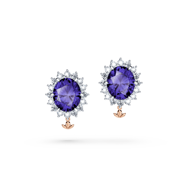 Protea Royal Tanzanite and Diamond Cluster Earrings
