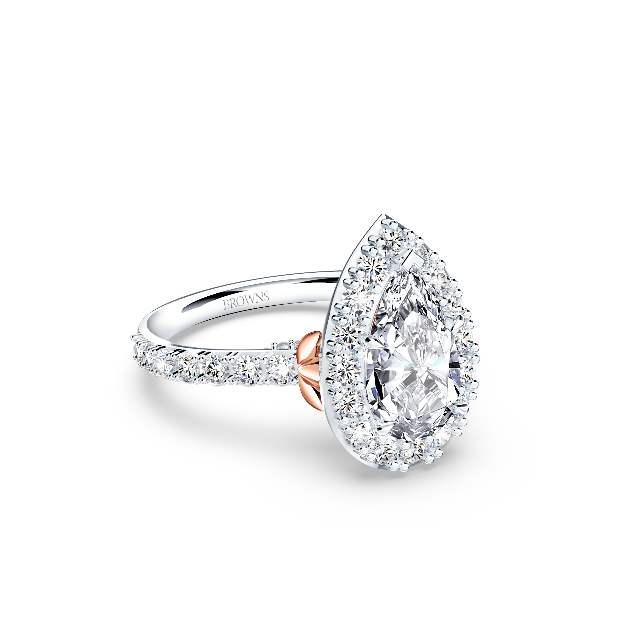Angel Halo Pear Diamond Ring