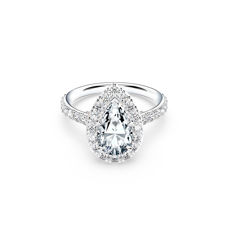 Angel Halo Pear Diamond Ring