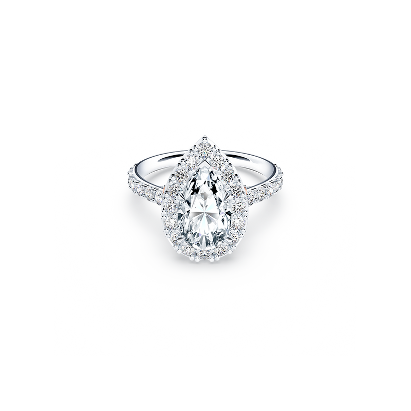 Angel Halo Pear Diamond Ring