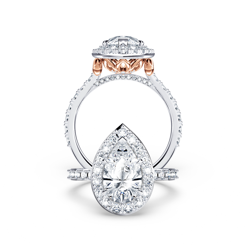 Angel Halo Pear Diamond Ring