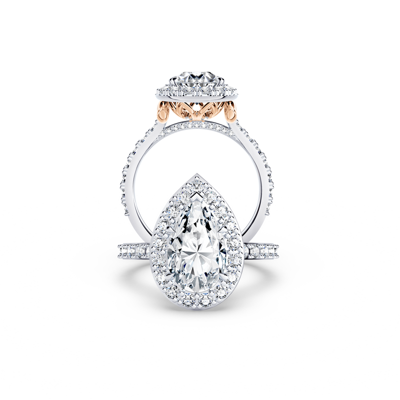 Angel Halo Pear Diamond Ring