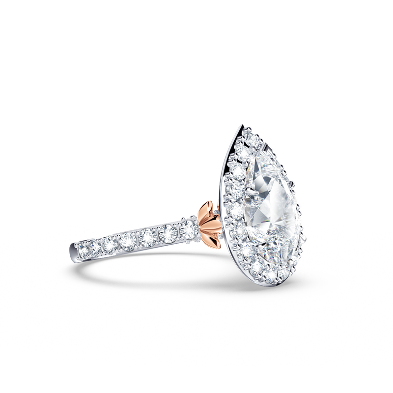 Angel Halo Pear Diamond Ring