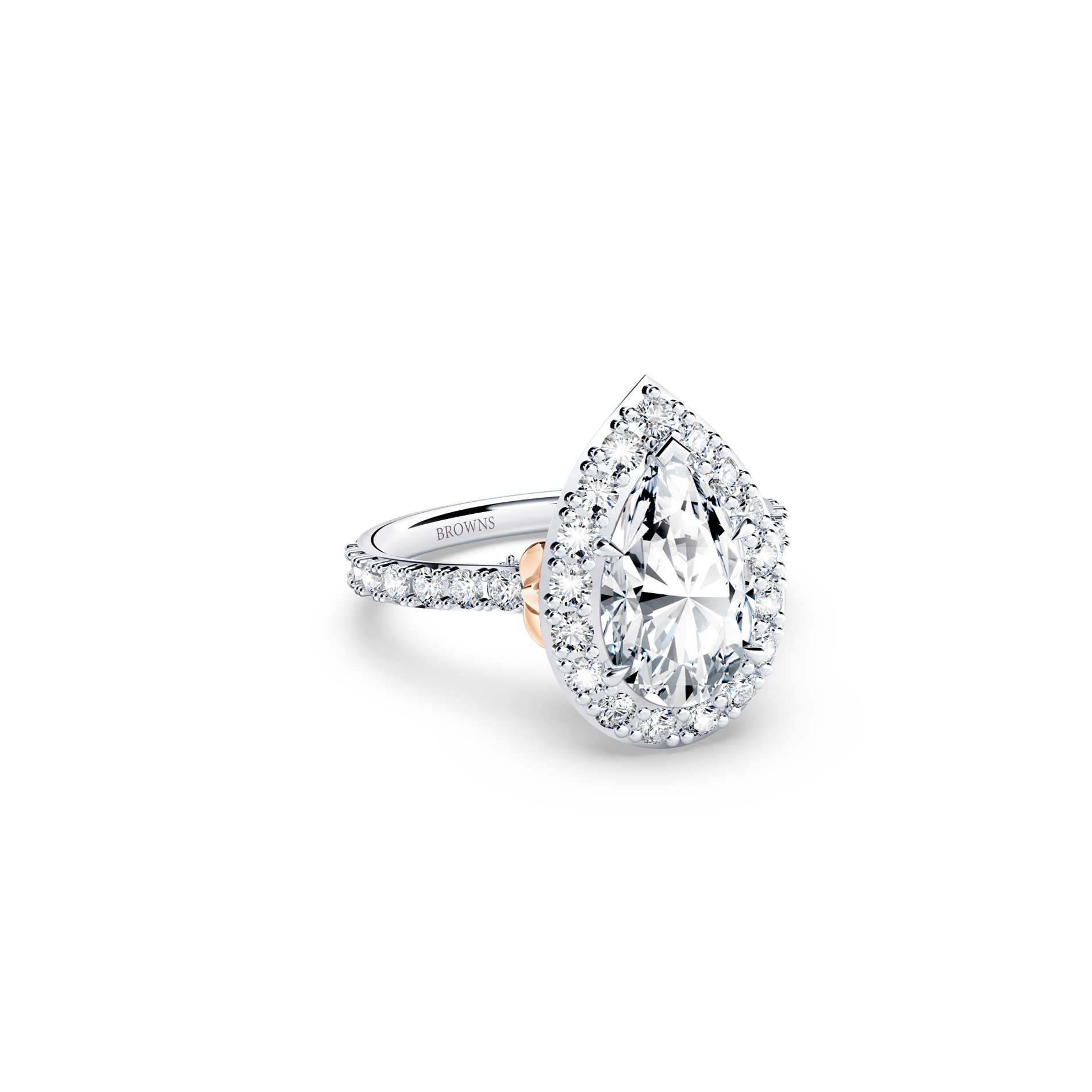 Angel Halo Pear Diamond Ring