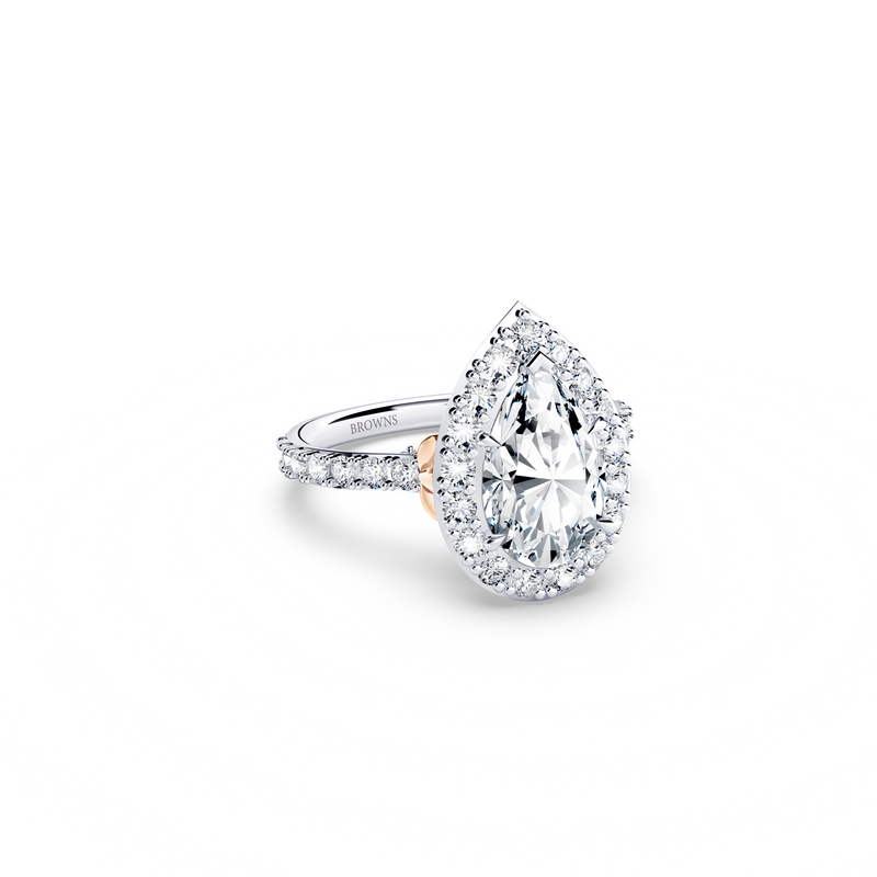 Angel Halo Pear Diamond Ring