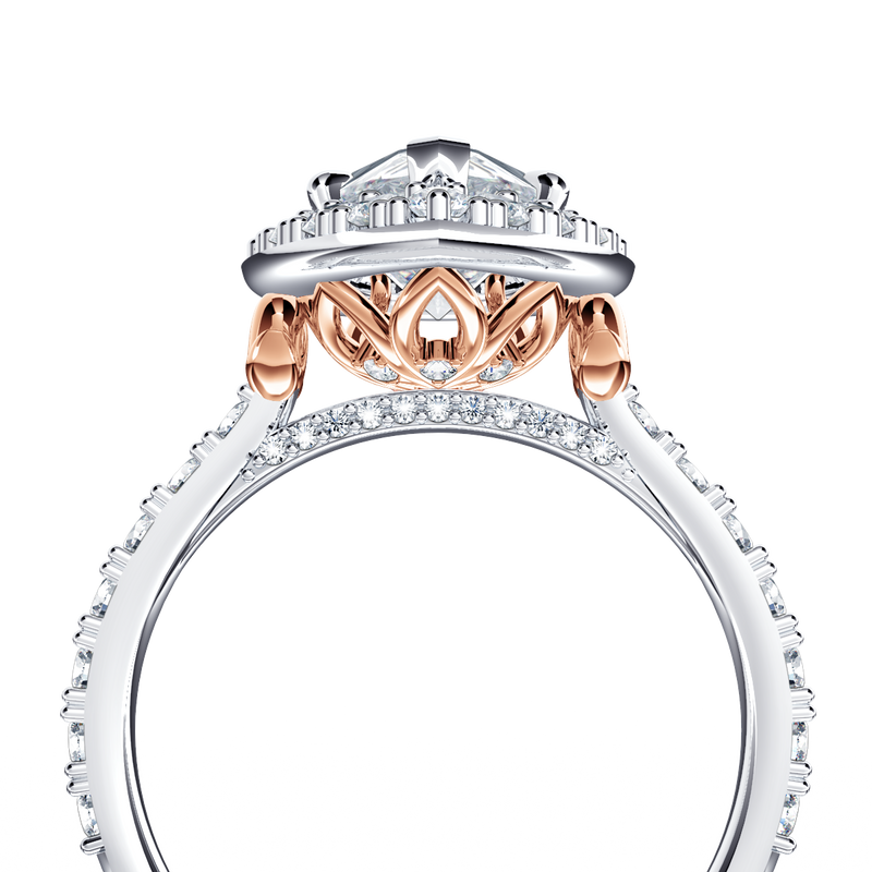 Angel Halo Pear Diamond Ring