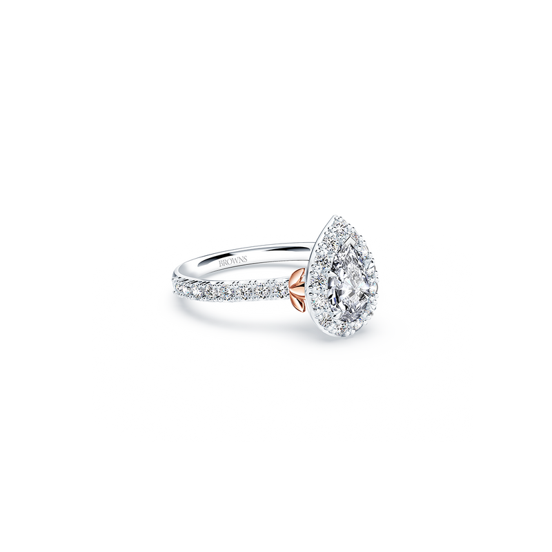 Angel Halo Pear Diamond Ring