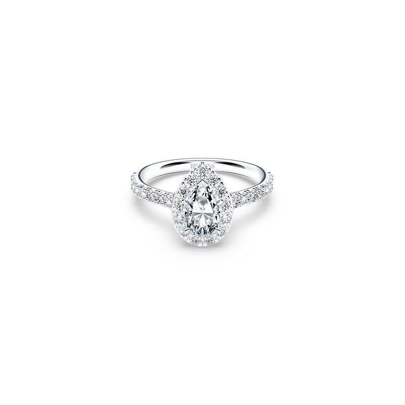 Angel Halo Pear Diamond Ring