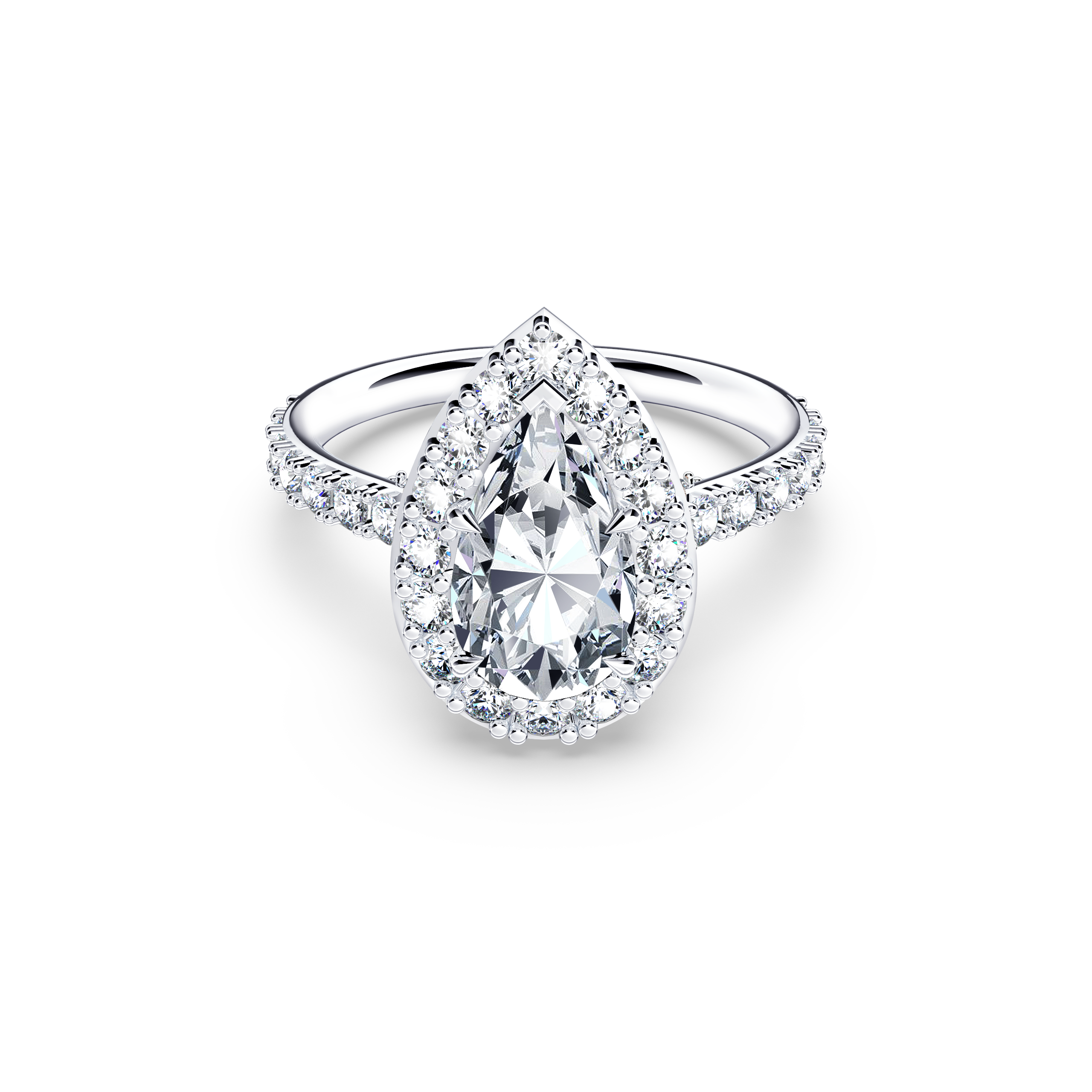 Angel Halo Pear Diamond Engagement Ring | Platinum – BROWNS