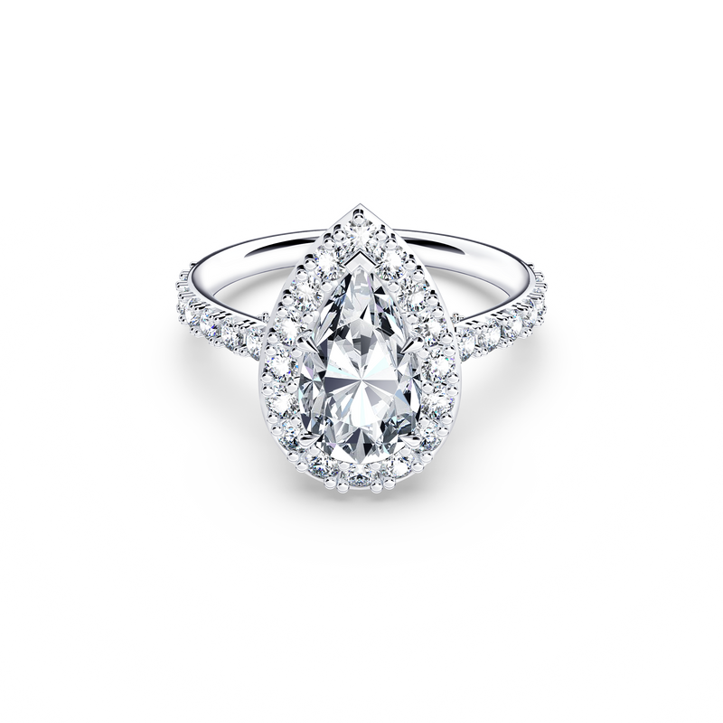 Angel Halo Pear Diamond Ring