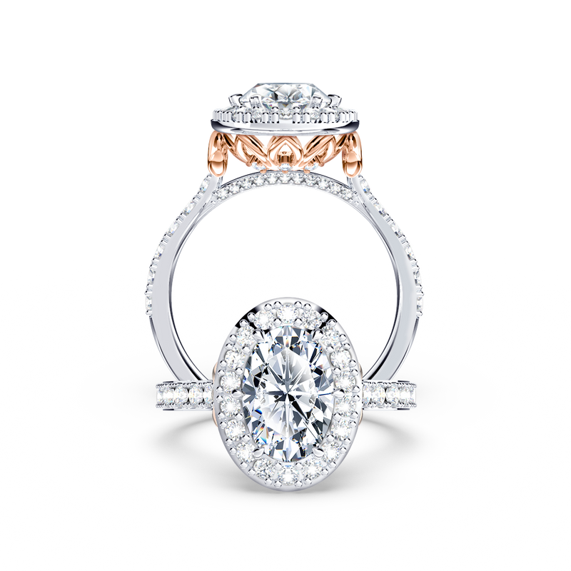 Angel Halo Oval Diamond Ring