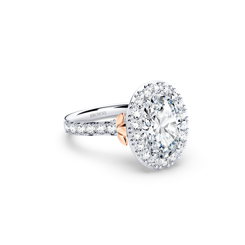 Angel Halo Oval Diamond Ring