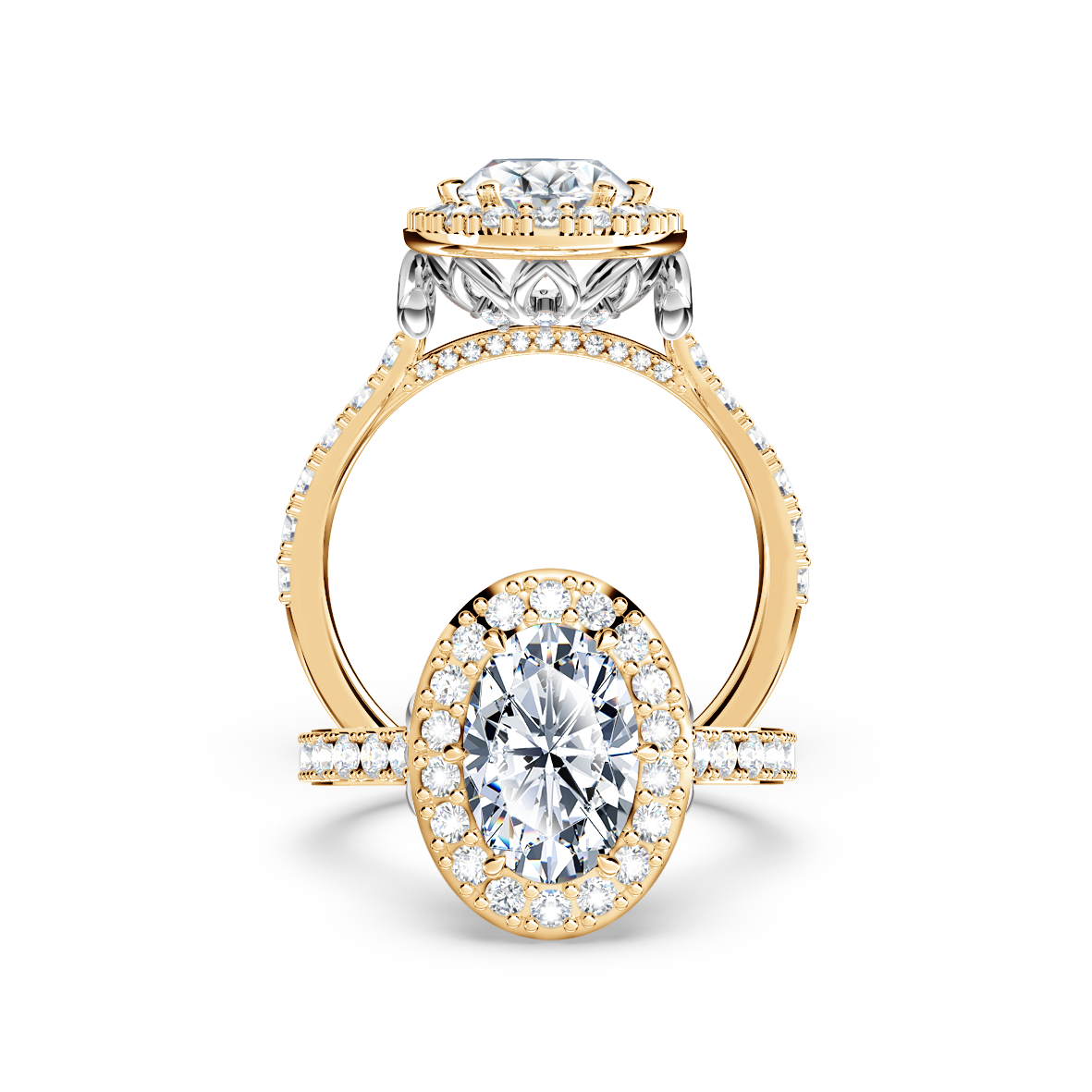 Angel Halo Oval Diamond Ring