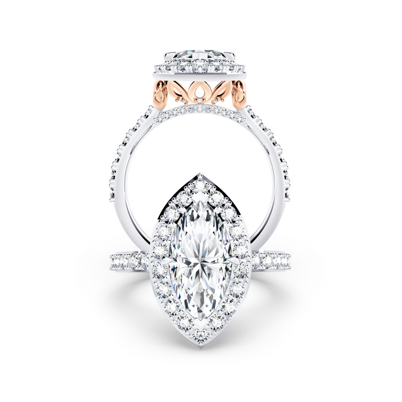 Angel Halo Marquise Diamond Ring