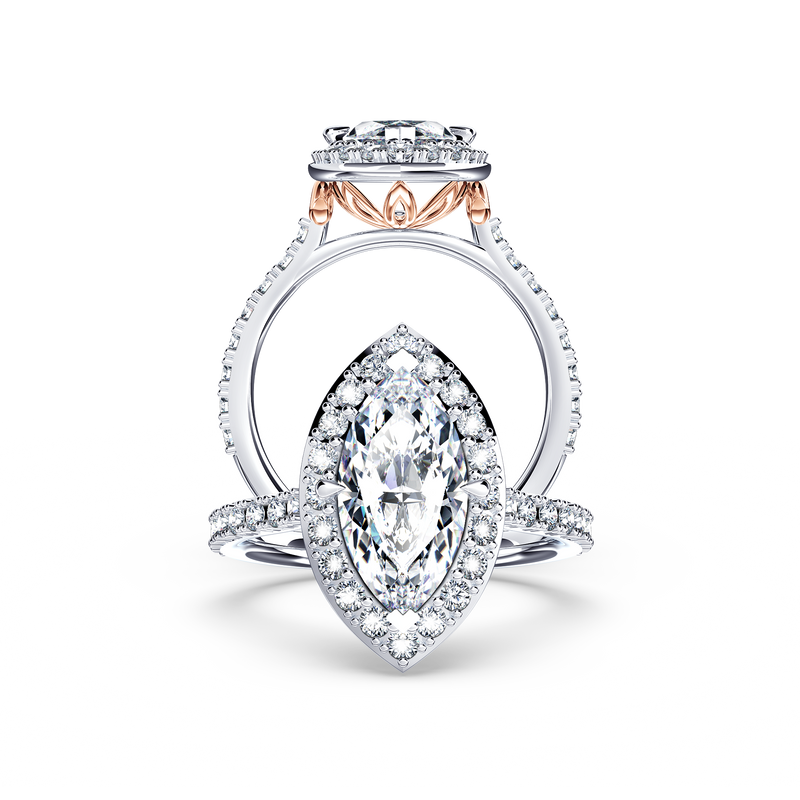 Angel Halo Marquise Diamond Ring