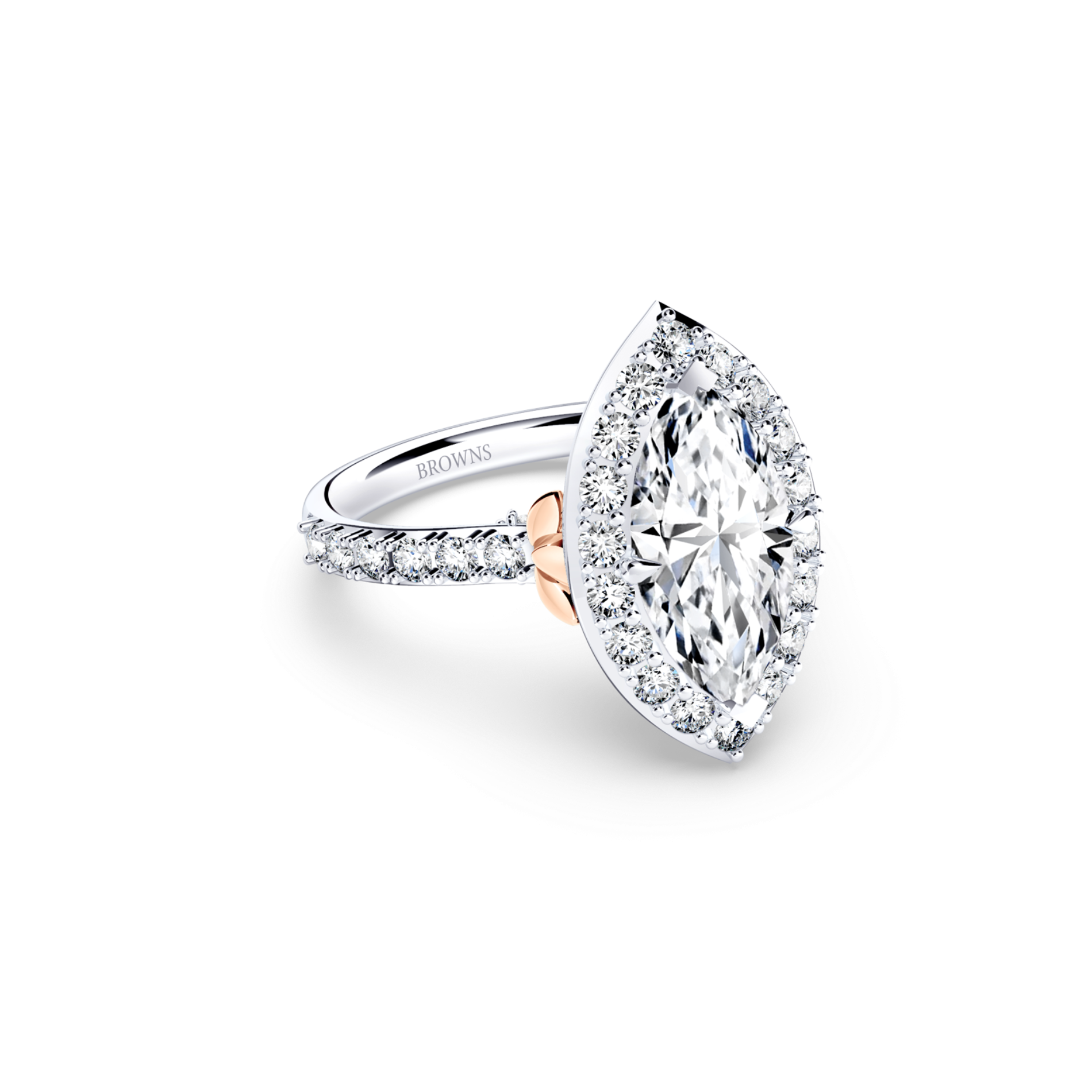 Angel Halo Marquise Diamond Ring
