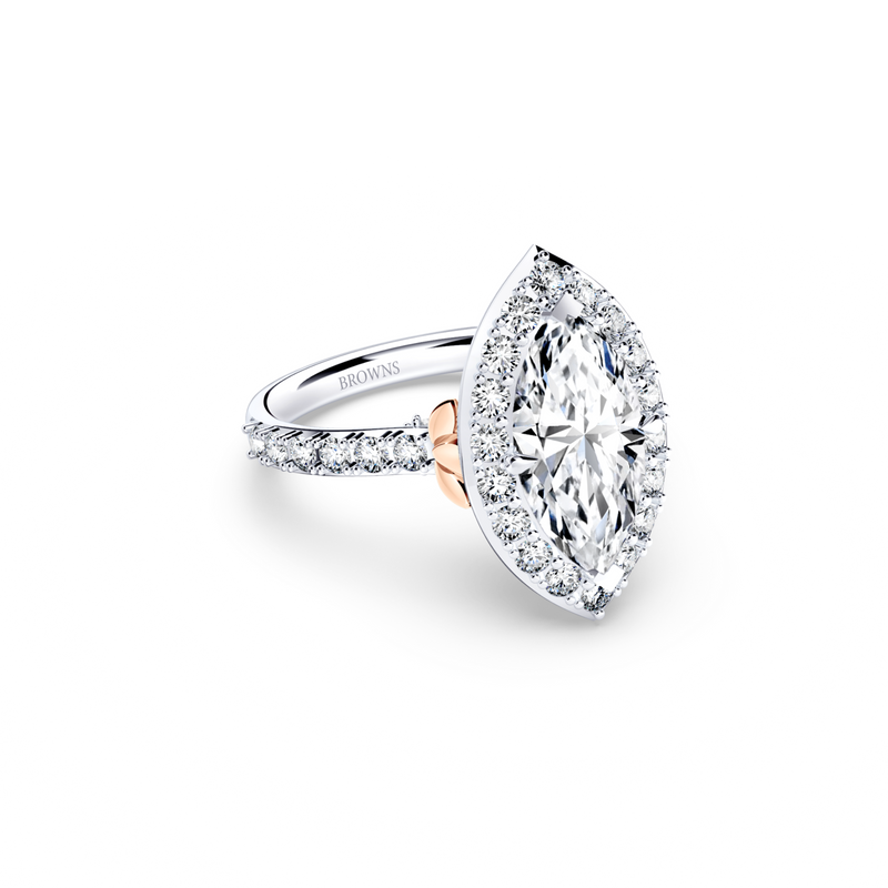 Angel Halo Marquise Diamond Ring