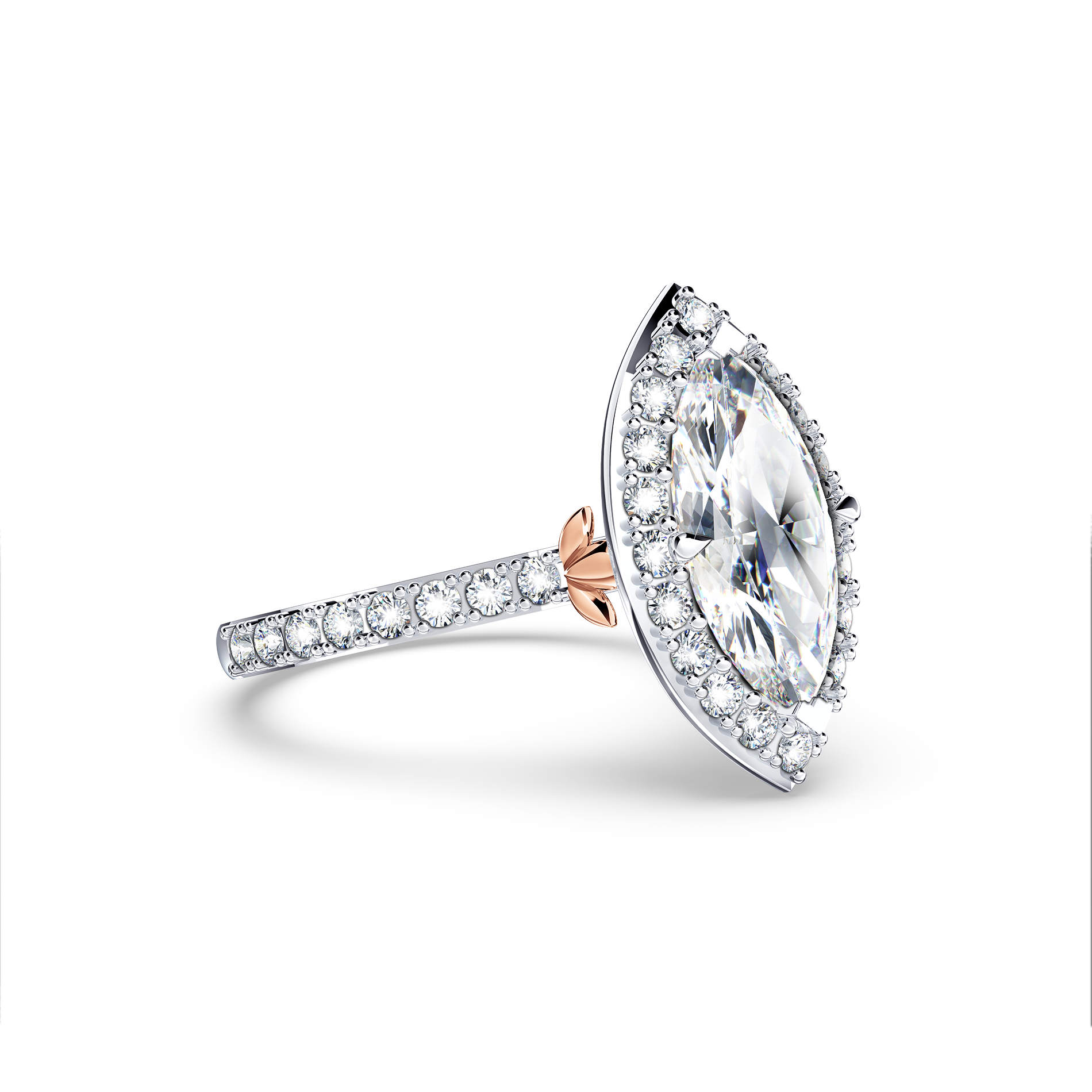 Angel Halo Marquise Diamond Ring