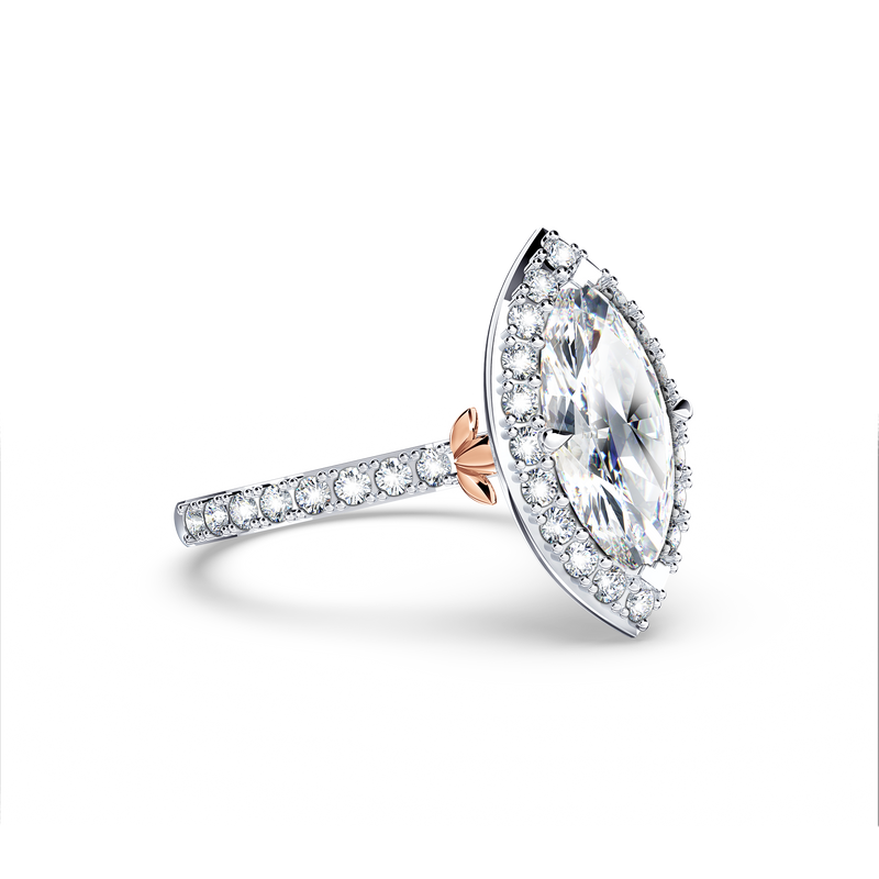 Angel Halo Marquise Diamond Ring