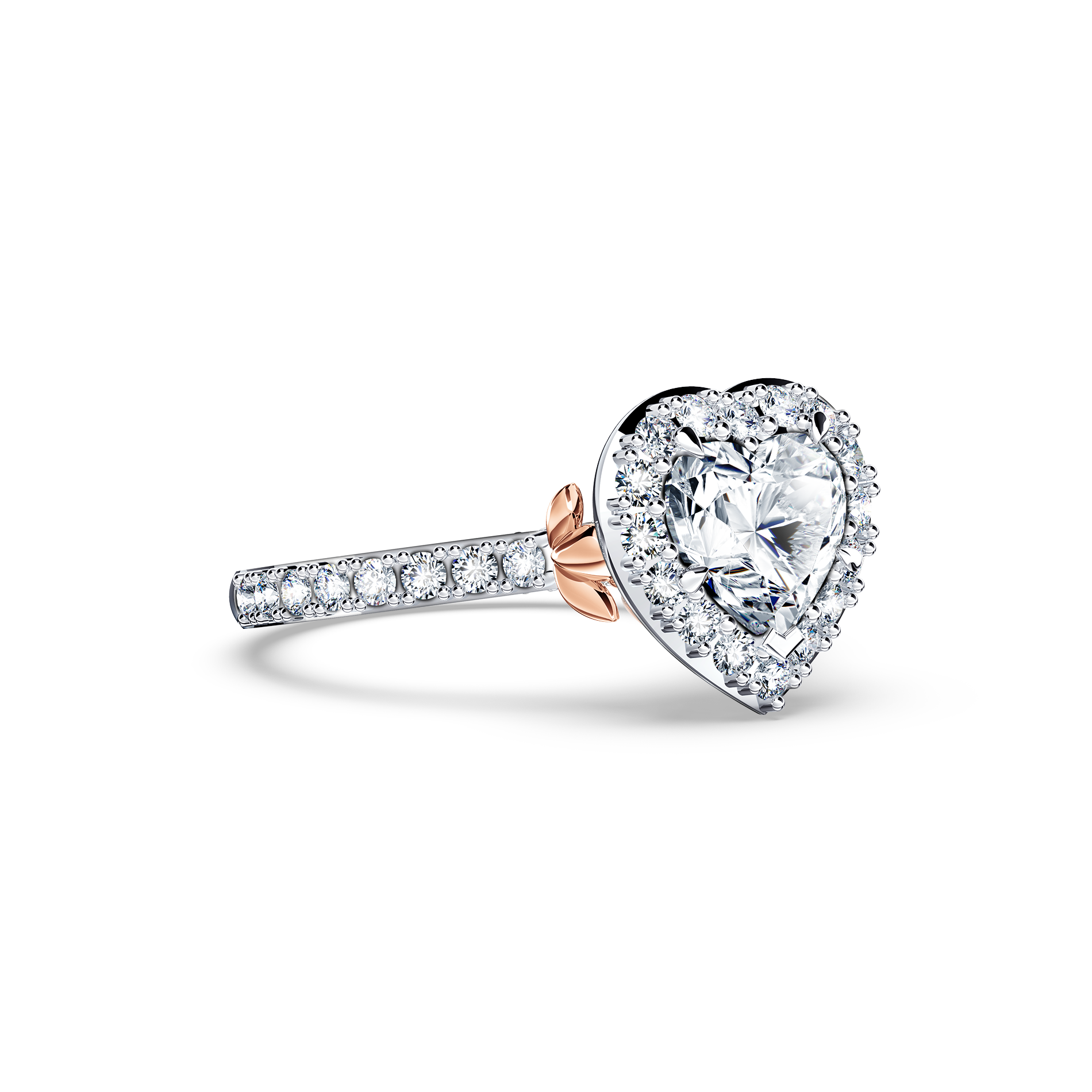 Angel Halo Heart Diamond Ring