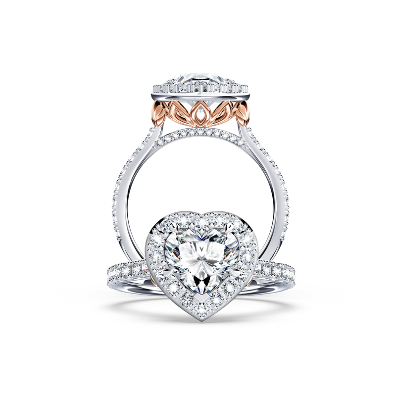 Angel Halo Heart Diamond Ring
