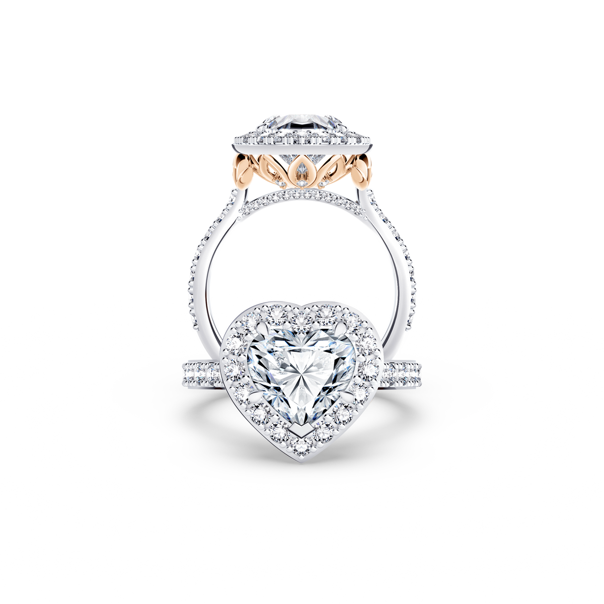 Angel Halo Heart Diamond Ring