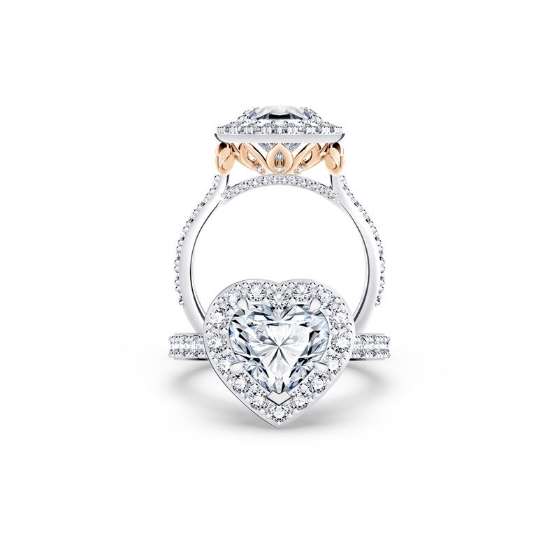 Angel Halo Heart Diamond Ring
