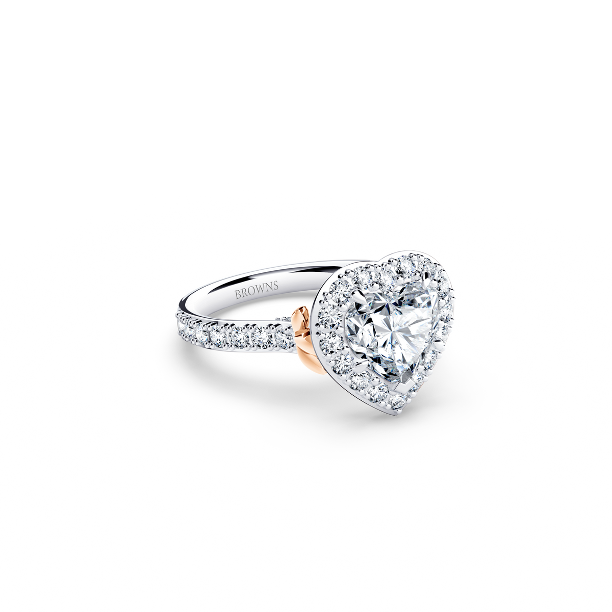 Angel Halo Heart Diamond Ring