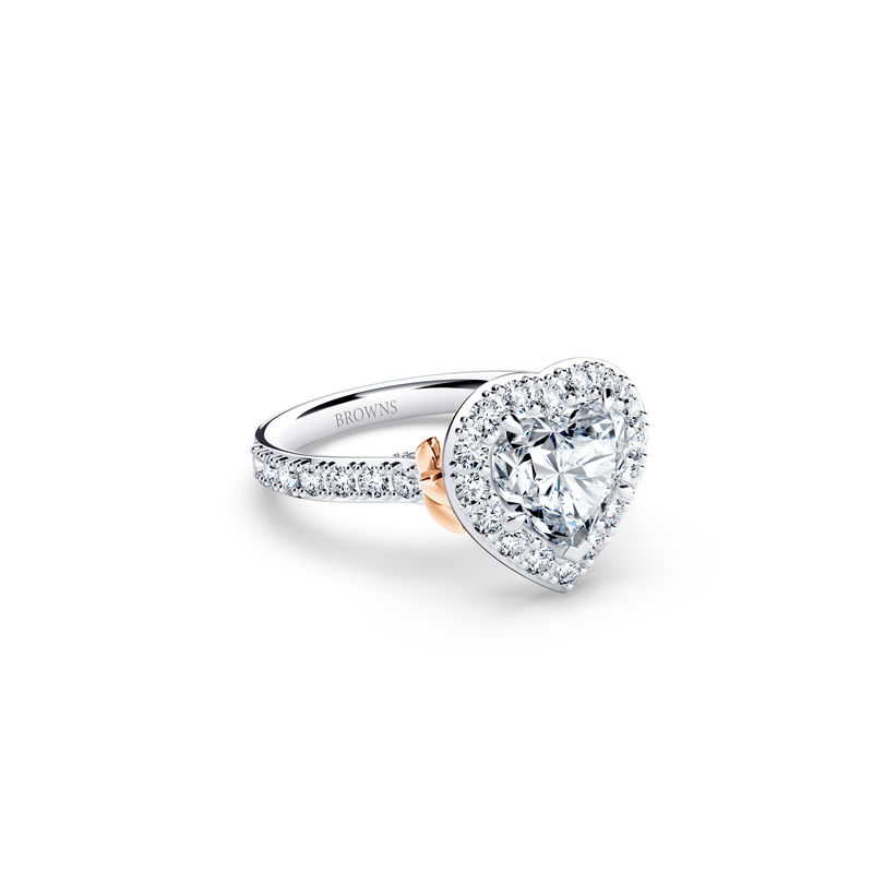Angel Halo Heart Diamond Ring