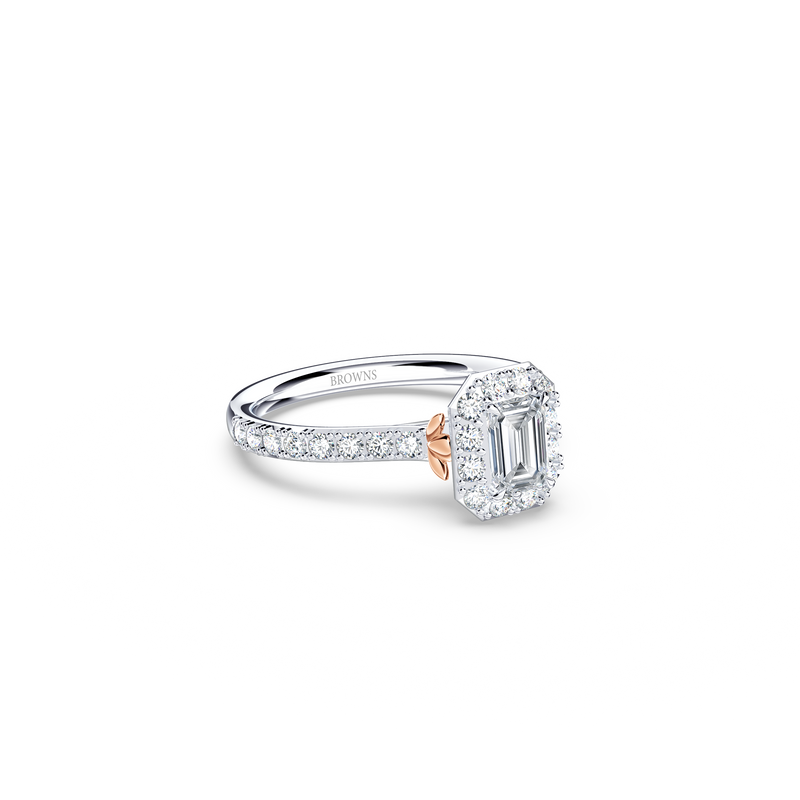 Angel Halo Emerald Diamond Ring