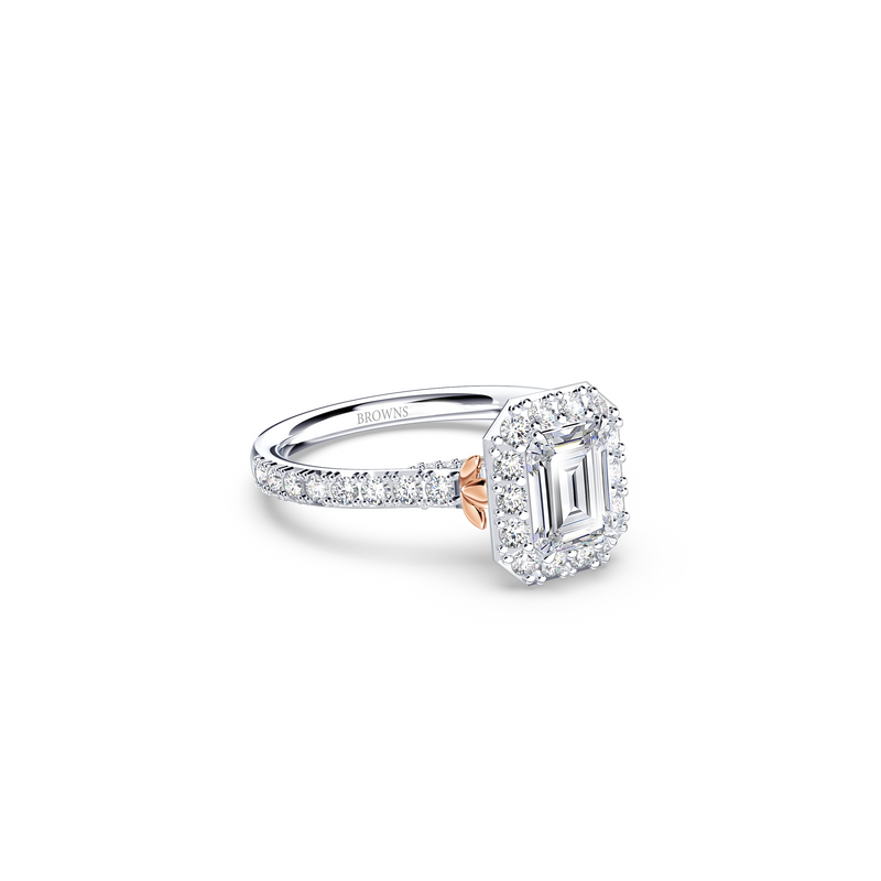 Angel Halo Emerald Diamond Ring