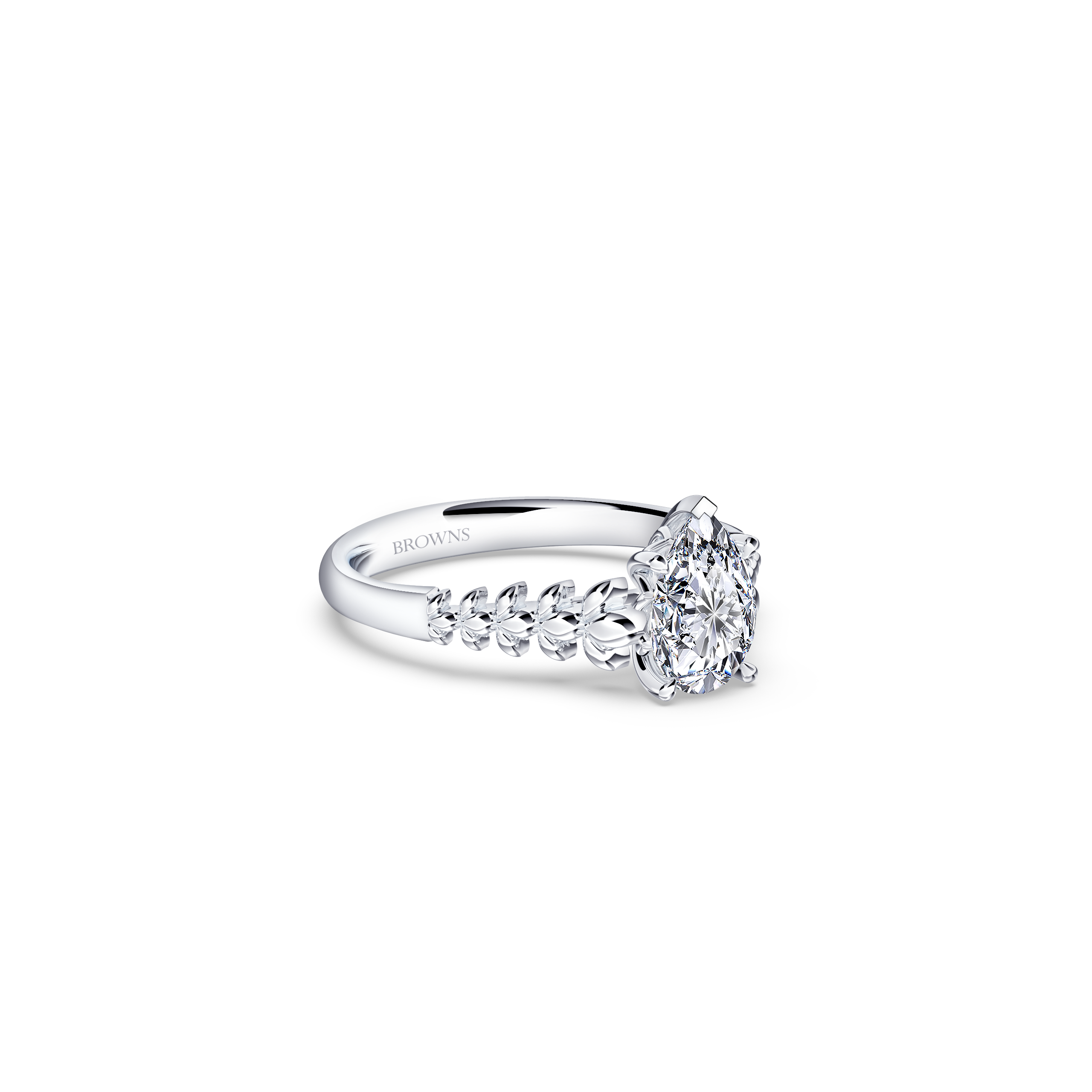 Angel Chorus Solitaire Pear Diamond Ring