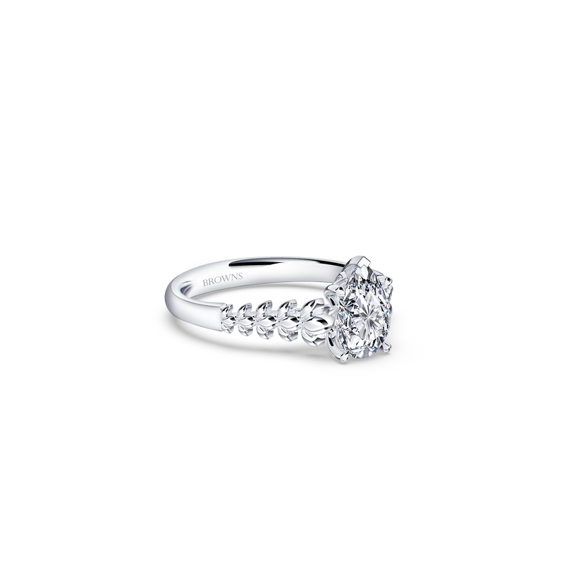 Angel Chorus Solitaire Pear Diamond Ring