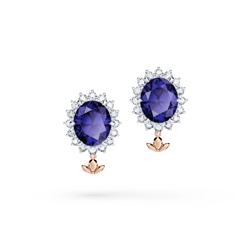 Protea Royal Tanzanite and Diamond Cluster Earrings