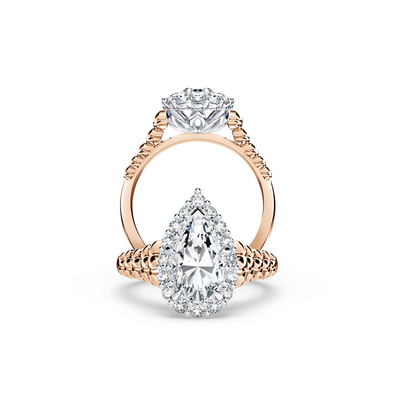 Angel Halo Chorus Pear Diamond Ring