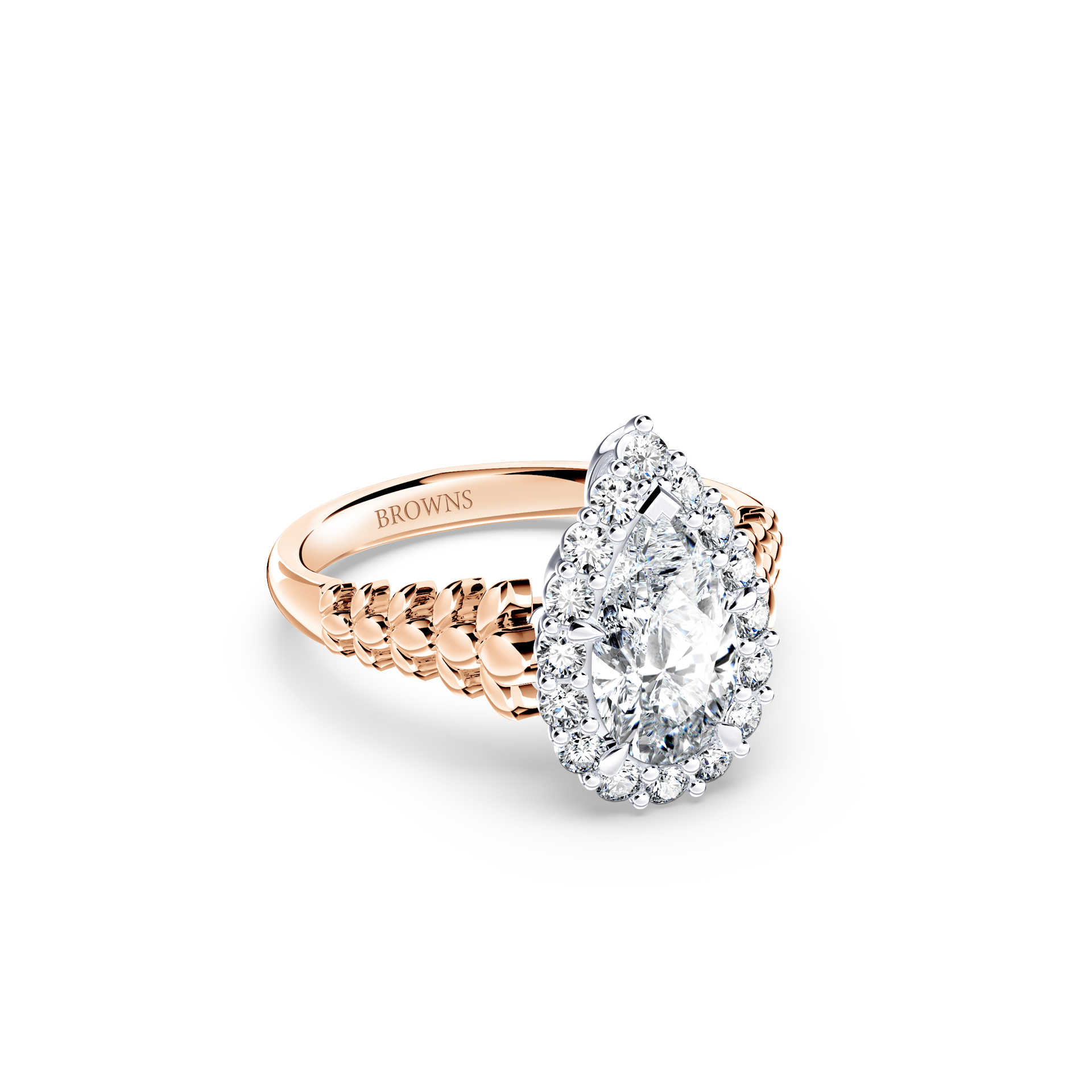 Angel Halo Chorus Pear Diamond Ring