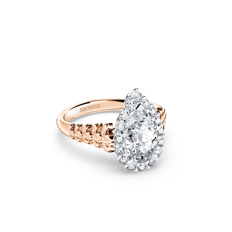 Angel Halo Chorus Pear Diamond Ring