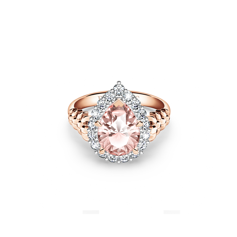 Original Angel Morganite and Diamond Ring