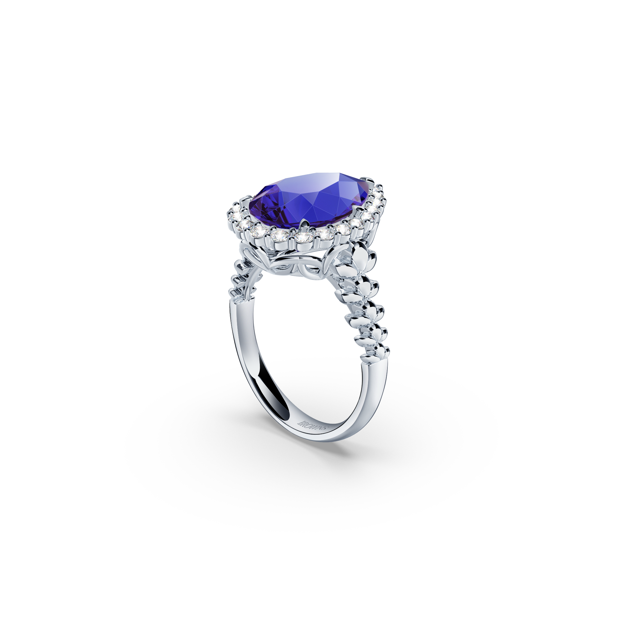 Original Angel Royal Tanzanite and Diamond Ring
