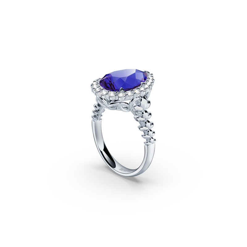 Original Angel Royal Tanzanite and Diamond Ring