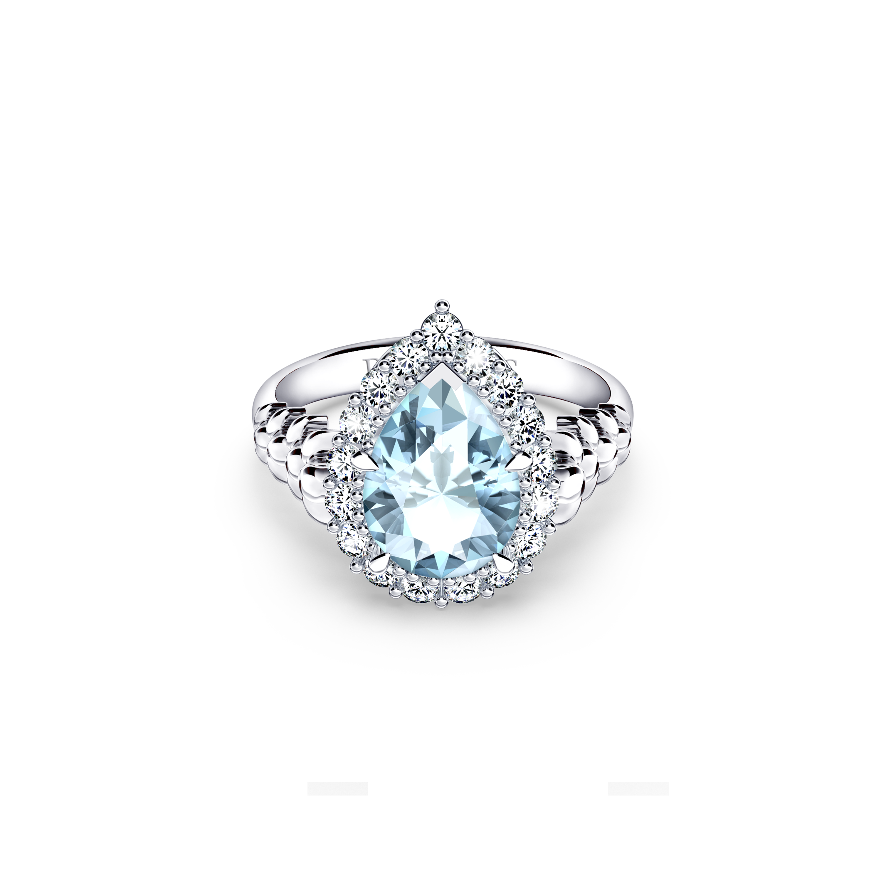 Original Angel Aquamarine and Diamond Ring