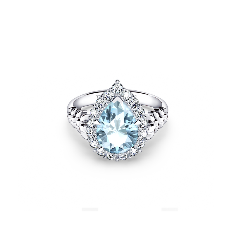 Original Angel Aquamarine and Diamond Ring