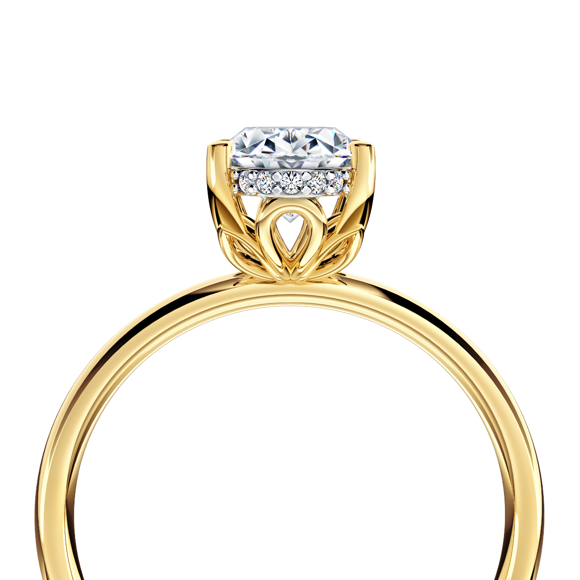 Secret Halo Oval Diamond Ring