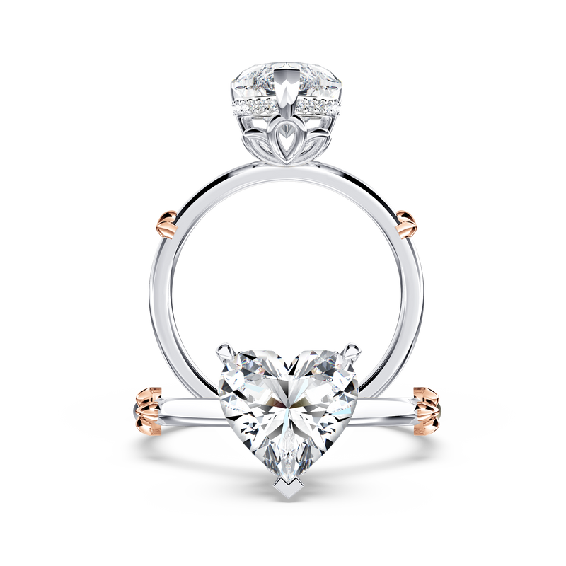Secret Halo Heart Diamond Ring