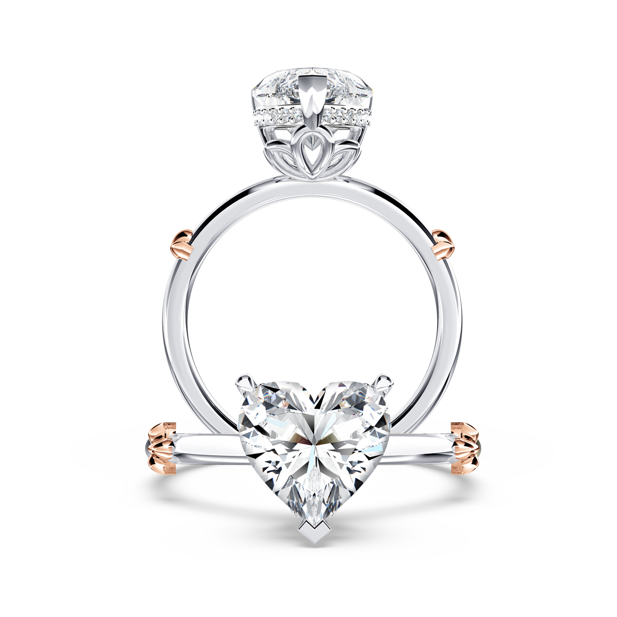 Secret Halo Heart Diamond Ring