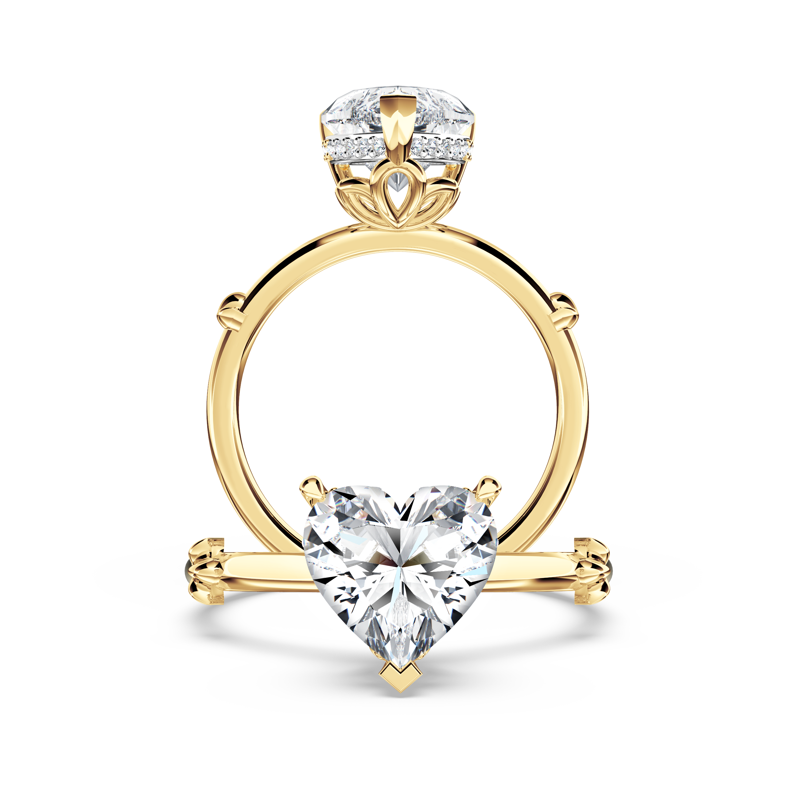 Secret Halo Heart Diamond Ring